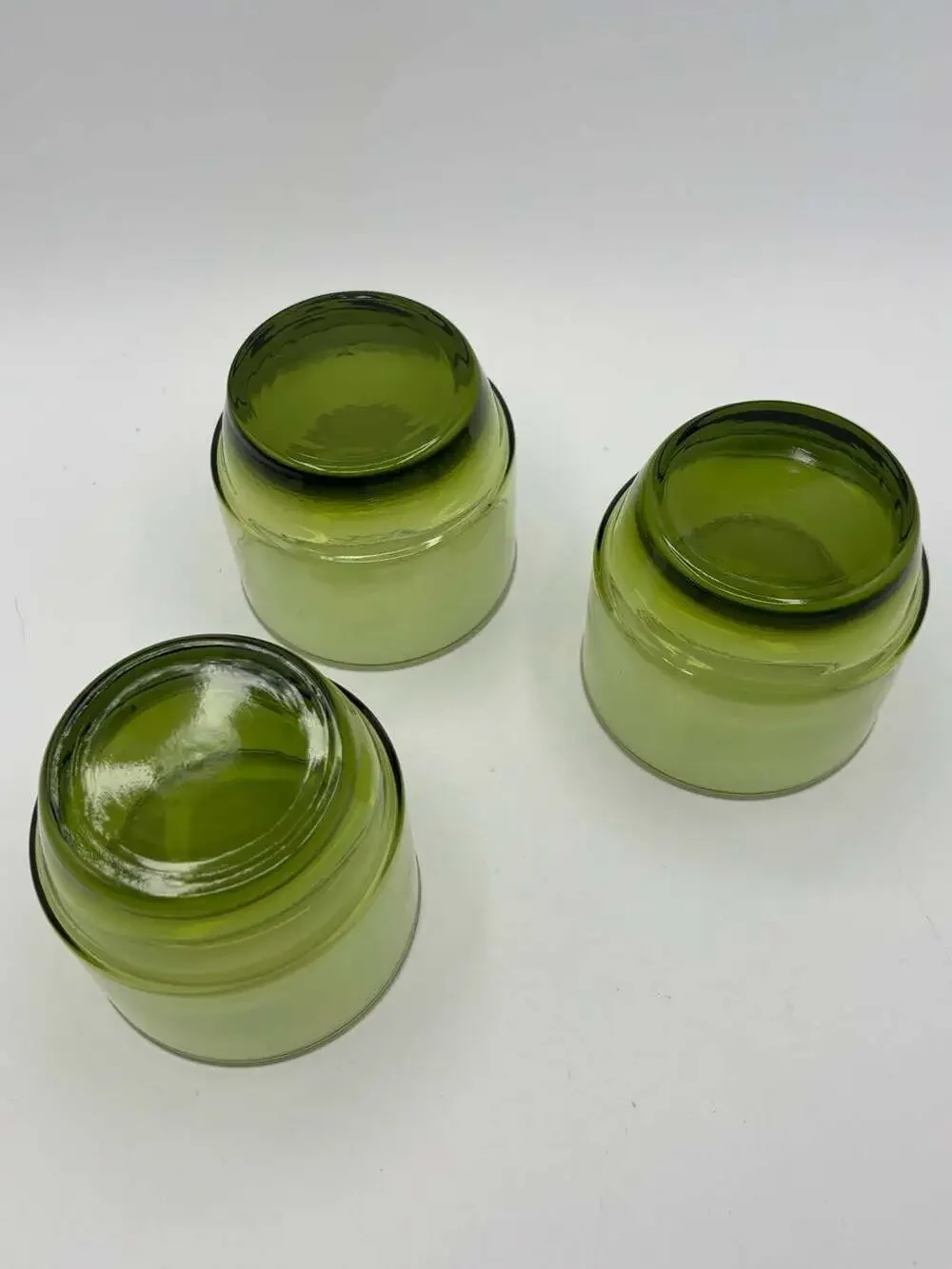 Vintage Mid-Century Modern Avocado Green Libbey glasses, Set of 3